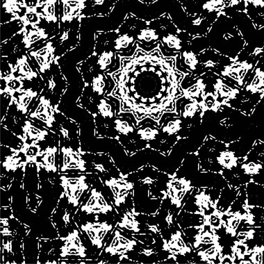 Siyah ve beyaz geometrik desenli eski elementler ve grunge