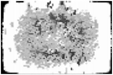 Karelerin noktalı mozaiği, vektör illüstrasyonu