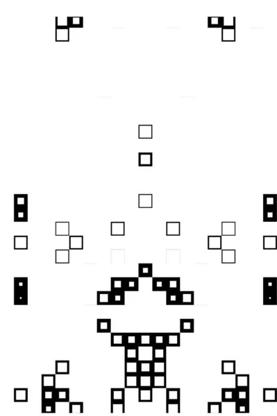 Pixel Sfondo Quadrati Bianco Nero — Vettoriale Stock