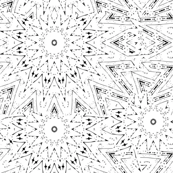 Black White Geometric Mandala Background — Stock Vector