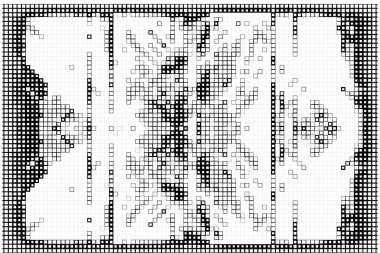 Noktalı yarım ton. Siyah arkaplanda beyaz renkli vektör çizimi. İşiniz için şablon, iç tasarım, tasarım pop