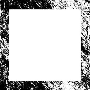 Eskimiş bir efekt ve grunge dokusuna sahip siyah beyaz soyut çerçeve