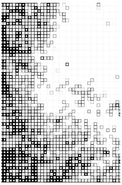 Siyah ve beyaz karelerin piksel sanat tarzında soyut arkaplanı