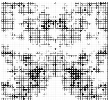 Siyah ve beyaz karelerin piksel sanat tarzında soyut arkaplanı