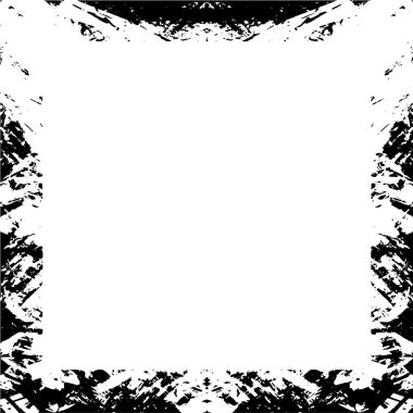 Çerçevenin grunge tarzında siyah çizimi. Vektör çizimi. El çizimi kare çerçeve, izole.