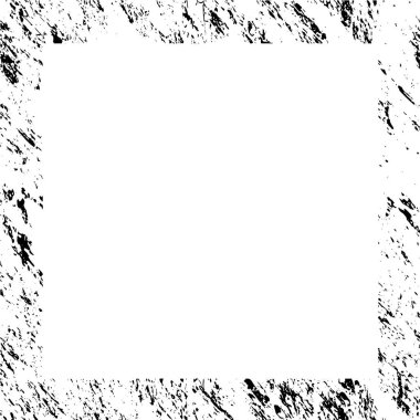 Çerçevenin grunge tarzında siyah çizimi. Vektör çizimi. El çizimi kare çerçeve, izole.