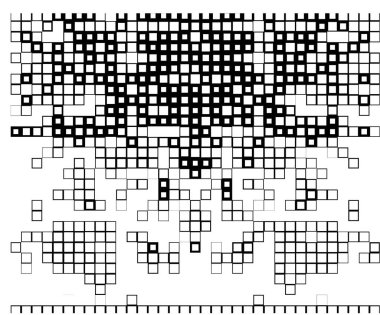 Siyah ve beyaz karelerin piksel sanat tarzında soyut arkaplanı