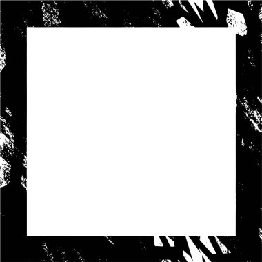 El yapımı mürekkep lekeleri, grunge tarzı ve lekelerin kare çerçevesi. Beyaz bölgede metnin için yer var.