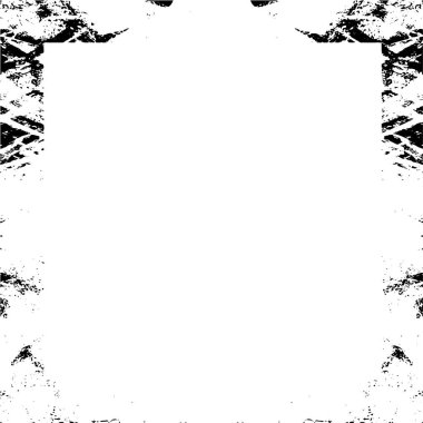 El yapımı mürekkep lekeleri, grunge tarzı ve lekelerin kare çerçevesi. Beyaz bölgede metnin için yer var.