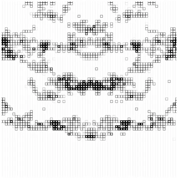 Fond Abstrait Carrés Noirs Blancs Dans Style Pixel Art — Image vectorielle
