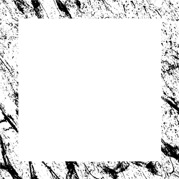 Абстрактная Векторная Черно Белая Рамка Гранжевой Текстурой — стоковый вектор