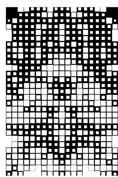 像素艺术风格的黑白正方形的抽象背景 — 图库矢量图片