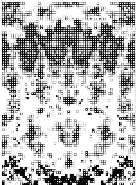 Abstracte Achtergrond Van Zwart Wit Vierkanten Een Pixel Art Stijl — Stockvector