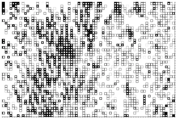 Abstrakter Hintergrund Aus Schwarzen Und Weißen Quadraten Pixel Art Stil — Stockvektor