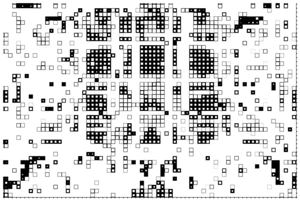 Абстрактный Фон Черно Белых Квадратов Стиле Пиксельного Искусства — стоковый вектор