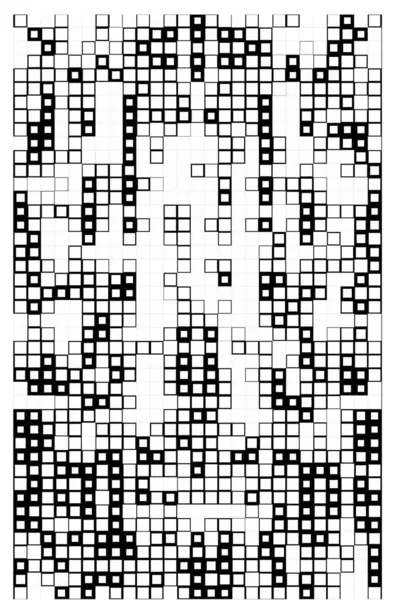 Абстрактний Фон Чорно Білих Квадратів Стилі Піксельного Мистецтва — стоковий вектор
