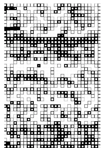 Абстрактный Фон Черно Белых Квадратов Стиле Пиксельного Искусства — стоковый вектор