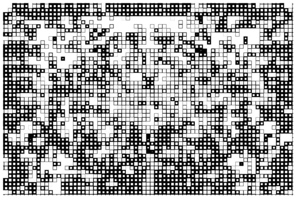 ピクセルアートスタイルの黒と白の正方形の抽象的な背景 — ストックベクタ
