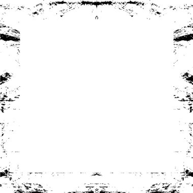 El yapımı mürekkep lekeleri, grunge tarzı ve lekelerin kare çerçevesi. Beyaz bölgede metnin için yer var.