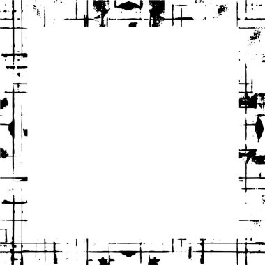 Boş alanı olan soyut siyah beyaz çerçeve