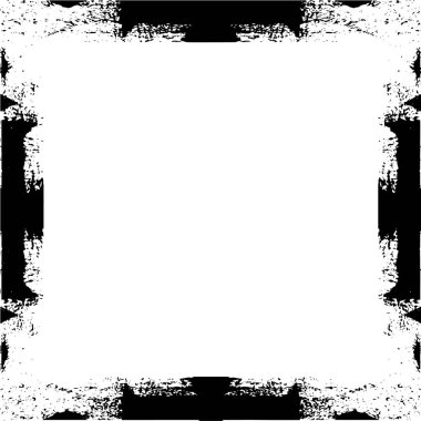 Grunge desenli siyah beyaz kare çerçeve
