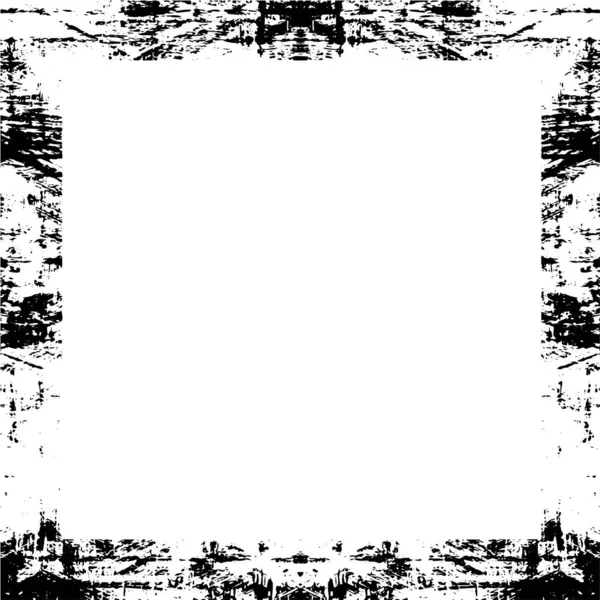Drsný Monochromatický Rám Grunge Pozadí Abstraktní Texturovaný Efekt — Stockový vektor