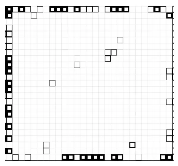 Schwarz Weißer Halbtonhintergrund Mit Quadraten Vektorillustration — Stockvektor