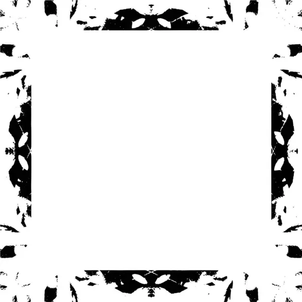 Black White Grunge Background Square Frame Empty Space — Stock Vector