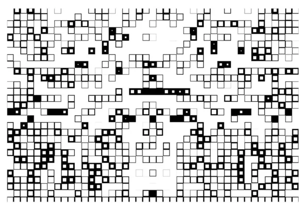Patrón Sin Costura Glitch Blanco Negro Abstracto Fondo Geométrico Ilustración — Archivo Imágenes Vectoriales