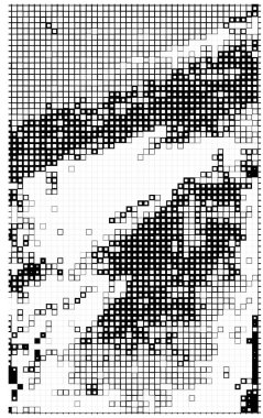 Kare dikdörtgen elementlere göre düzenlenmiş soyut mozaik. vektör mozaik kare deseni