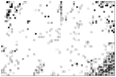 Kare dikdörtgen elementlere göre düzenlenmiş soyut mozaik. vektör mozaik kare deseni