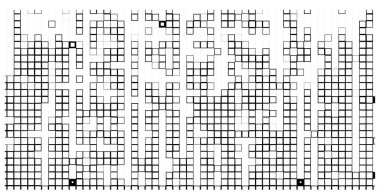 Kareleri olan soyut siyah beyaz arkaplan. Vektör çizimi. Mozaik kavram 