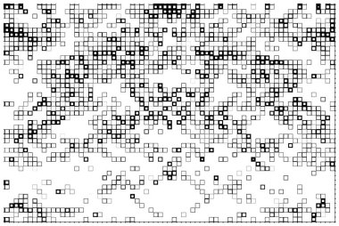 Kareleri olan soyut siyah beyaz arkaplan. Vektör çizimi. Mozaik kavram 