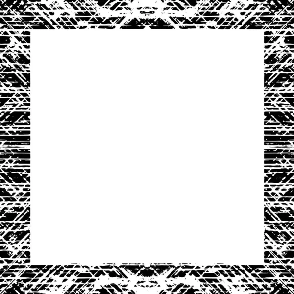 Grunge Texture Cornice Quadrata Sfondo Illustrazione Vettoriale Bianco Nero — Vettoriale Stock
