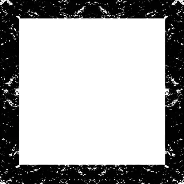 Une Bordure Grunge Noire Sur Fond Blanc Fond Carré Illustration — Image vectorielle
