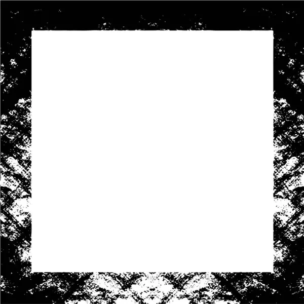 Distressed Frame Black White Texture — Stock Vector