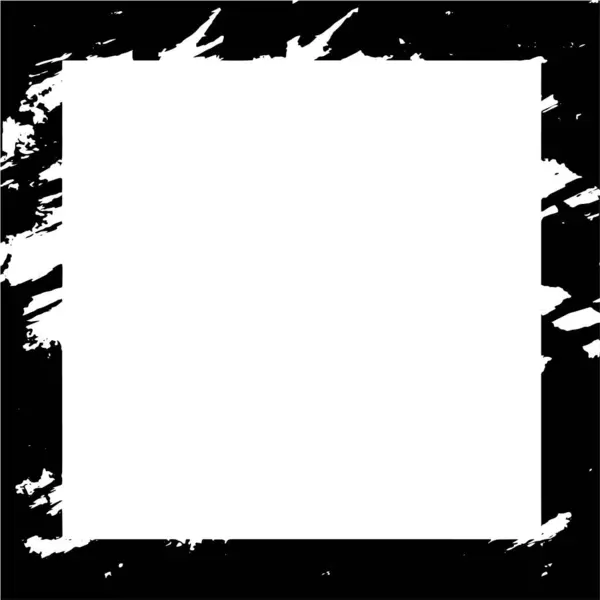 Абстрактная Черно Белая Квадратная Рамка Рисунком Гранжа — стоковый вектор