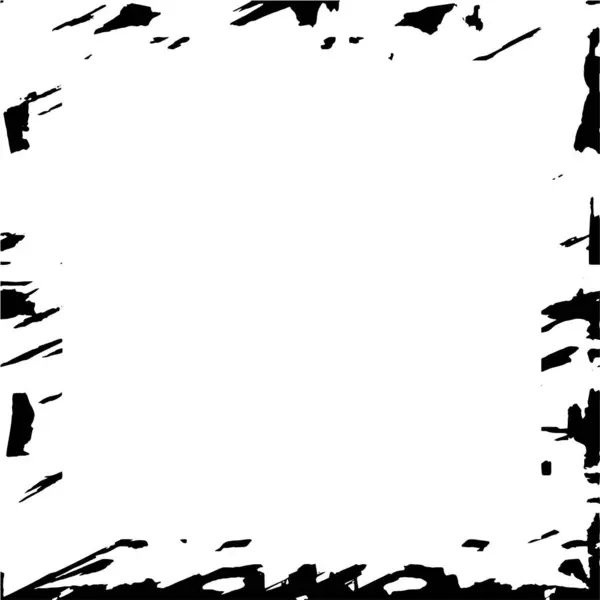 Abstraktní Černobílý Čtvercový Rám Grunge Vzorem — Stockový vektor