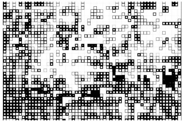 Kareleri olan soyut siyah beyaz arkaplan. Vektör çizimi. Mozaik kavram 