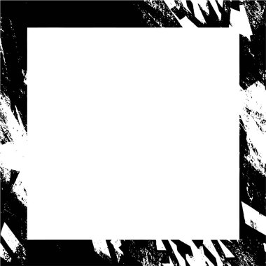 Siyah beyaz, grunge desenli soyut çerçeve