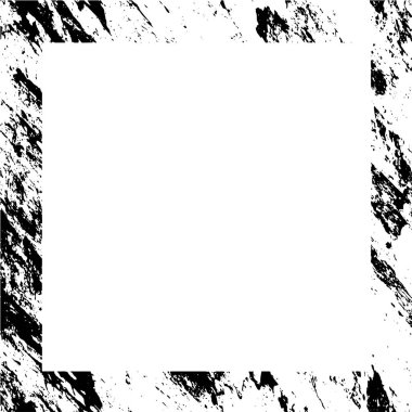 Siyah beyaz, grunge desenli soyut çerçeve