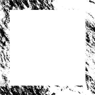 Siyah beyaz, grunge desenli soyut çerçeve