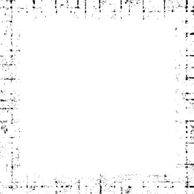 Siyah beyaz eski model. Grunge desenli soyut kare çerçeve