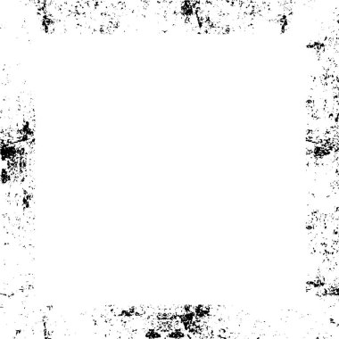 Siyah beyaz eski model. Grunge desenli soyut kare çerçeve