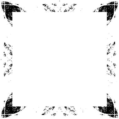 Grunge desenli siyah beyaz kare çerçeve