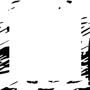 Siyah beyaz eski model. Grunge desenli soyut kare çerçeve