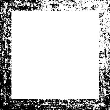 Siyah beyaz eski model. Grunge desenli soyut kare çerçeve