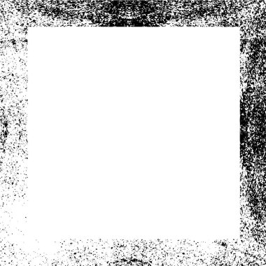 Siyah beyaz eski model. Grunge desenli soyut kare çerçeve