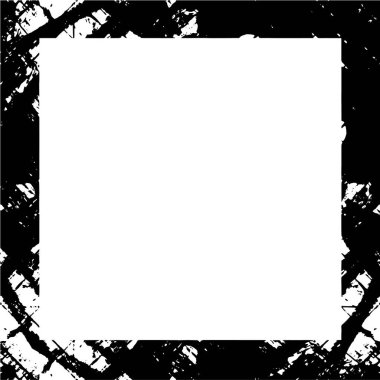 Sert siyah beyaz çerçeve. Grunge 'un geçmişi. Soyut doku etkisi. Vektör İllüstrasyonu. 