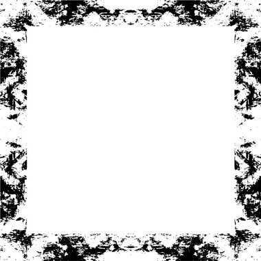 Sert siyah beyaz çerçeve. Grunge 'un geçmişi. Soyut doku etkisi. Vektör İllüstrasyonu. 